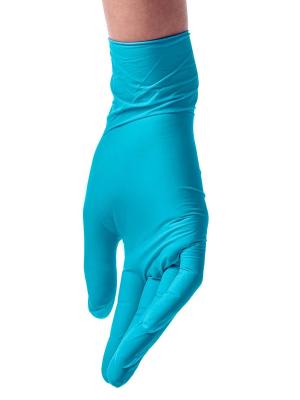 Перчатки  нитриловые BENOVY текстурированные на пальцах голубые  50 пар