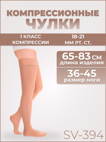 Чулки компрессионные Luomma Idealista на резинке с закрытым носком SV-394