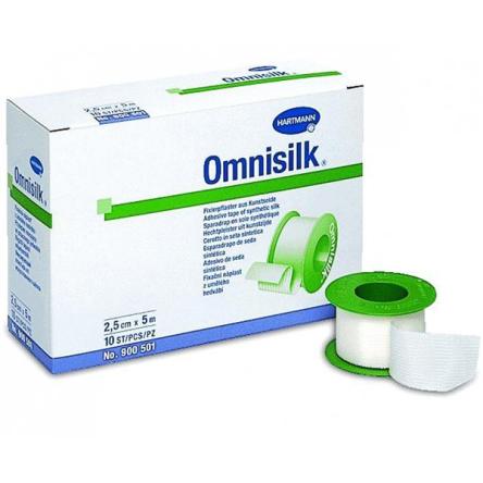 Фиксирующий пластырь из белого искусственного шёлка Omnisilk (Омнисилк) +