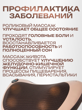 Купить Массажная подушка для шеи и спины с роликами и подогревом 3