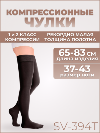 Купить Чулки компрессионные Luomma Idealista на резинке с закрытым носком тонкие SV-394T 0