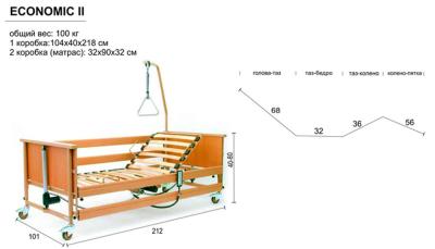 Медицинская кровать Economic II с матрацем