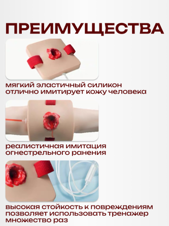 Купить Хирургический тренажер модель огнестрельного ранения симулятор раны 2