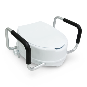 Насадка сиденье на унитаз с крышкой и поручнями 14 см