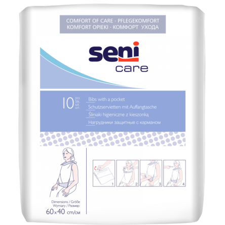 Купить Нагрудник защитный с карманом Seni Care, 10шт/уп 0