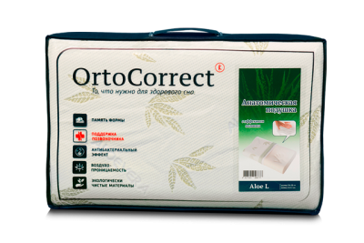  Подушка анатомическая OrtoCorrect  Aloe Vera