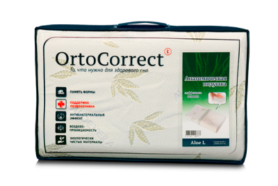 Подушка анатомическая OrtoCorrect  Aloe Vera