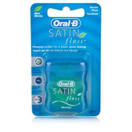Купить Зубная нить ОРАЛ-БИ Satin Floss мятная 25м 1